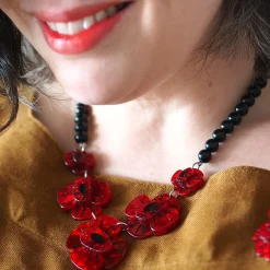 Erstwilder Remembrance Poppy Necklace^ Necklaces