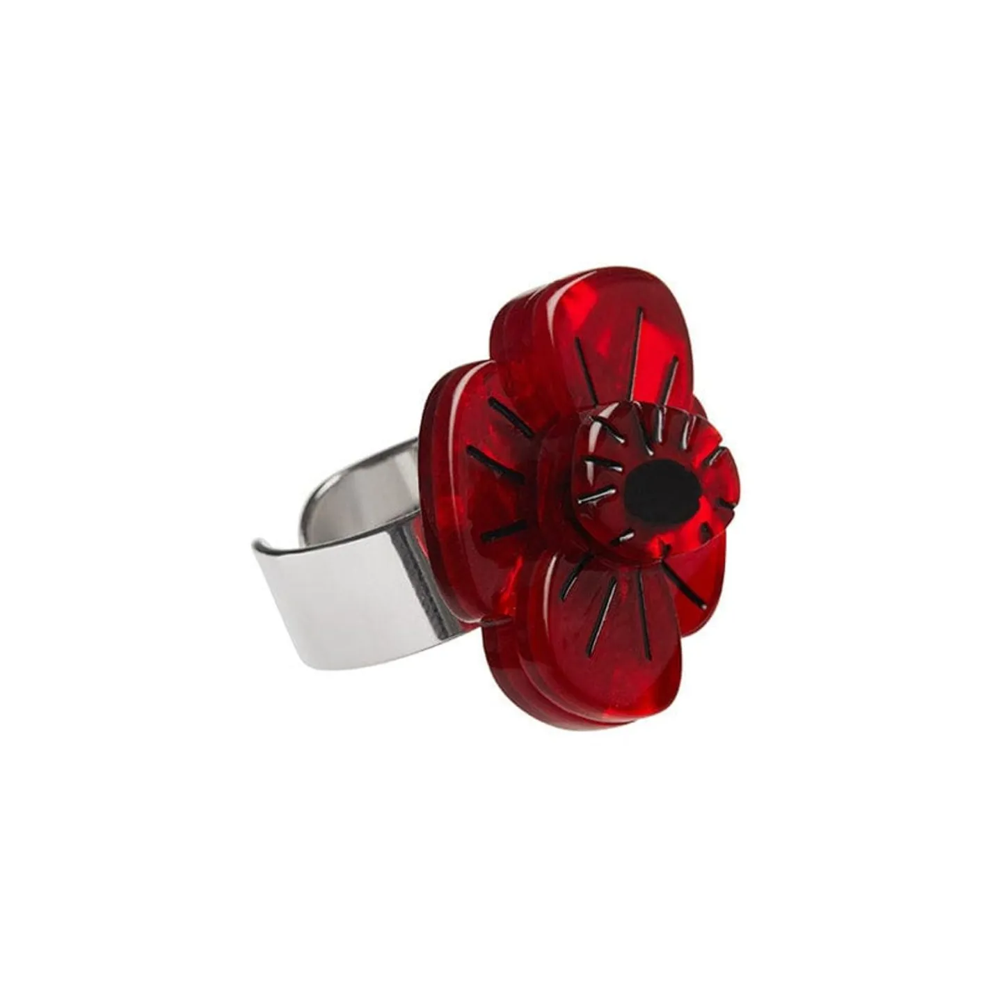 Erstwilder Remembrance Poppy Ring^ Rings