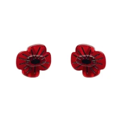 Erstwilder Remembrance Poppy Stud Earrings^ Earrings