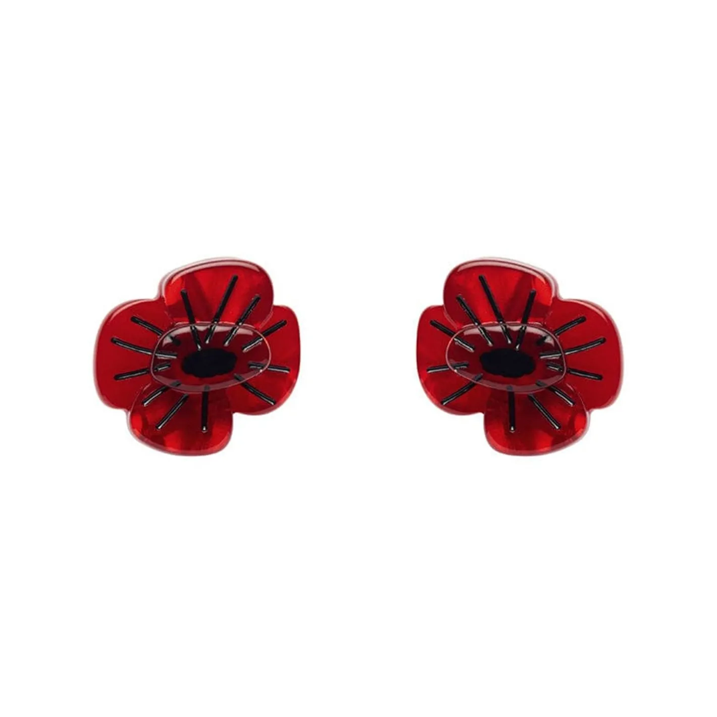 Erstwilder Remembrance Poppy Stud Earrings^ Earrings