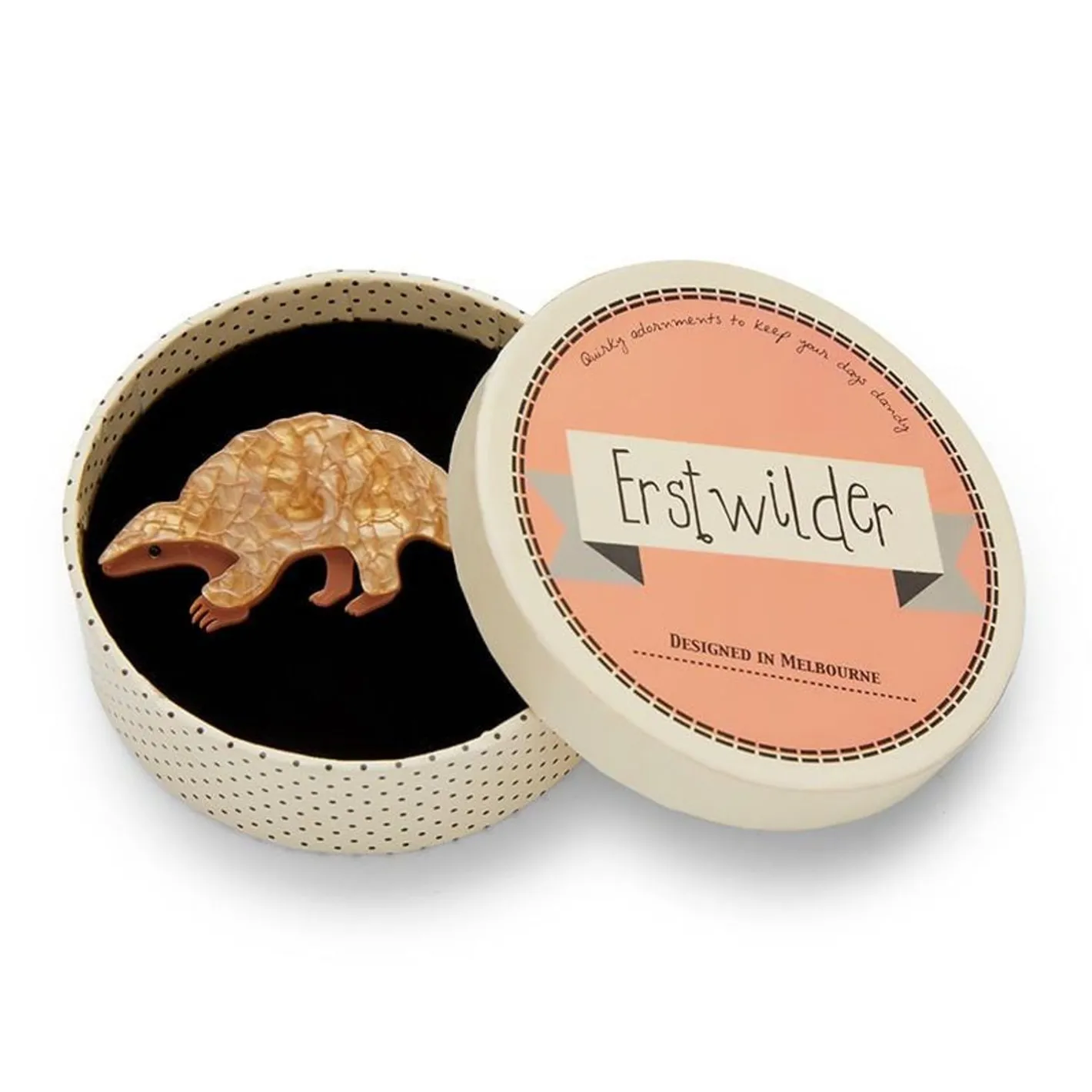 Erstwilder Roly Poly Pangolin Brooch^ Brooches