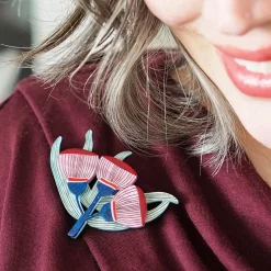 Erstwilder Ruby Red-Flowering Gum Brooch^ Brooches