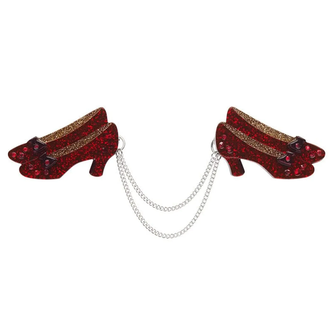 Erstwilder Ruby Slippers Double Brooch^ Brooches