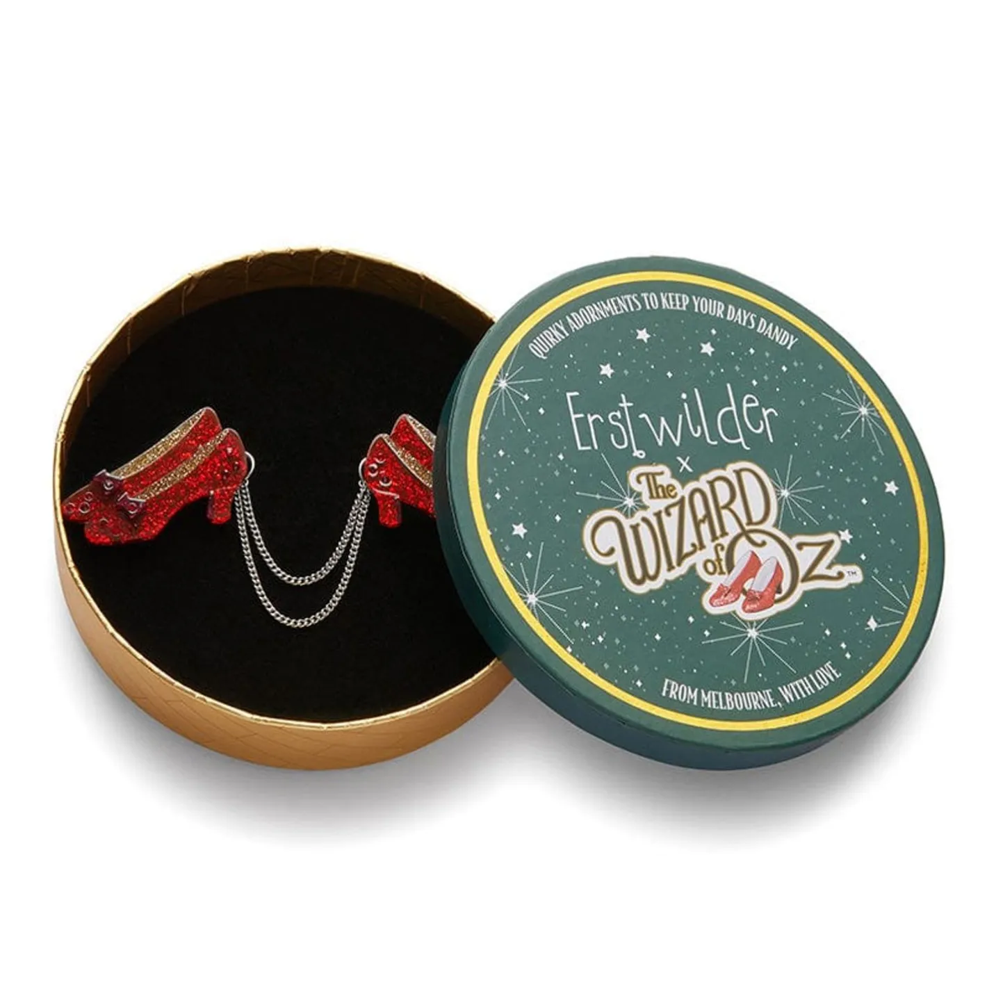 Erstwilder Ruby Slippers Double Brooch^ Brooches