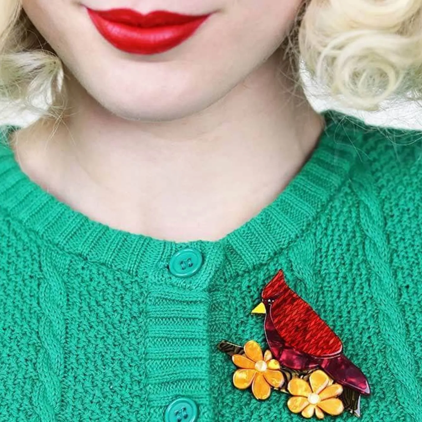 Erstwilder Ruby The Red Cardinal Brooch^ Brooches