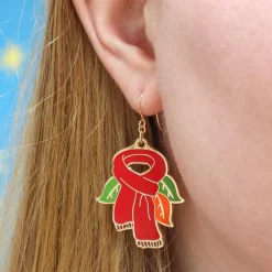 Erstwilder Scarf Souvenir Enamel Drop Earrings^ Enamel Earrings