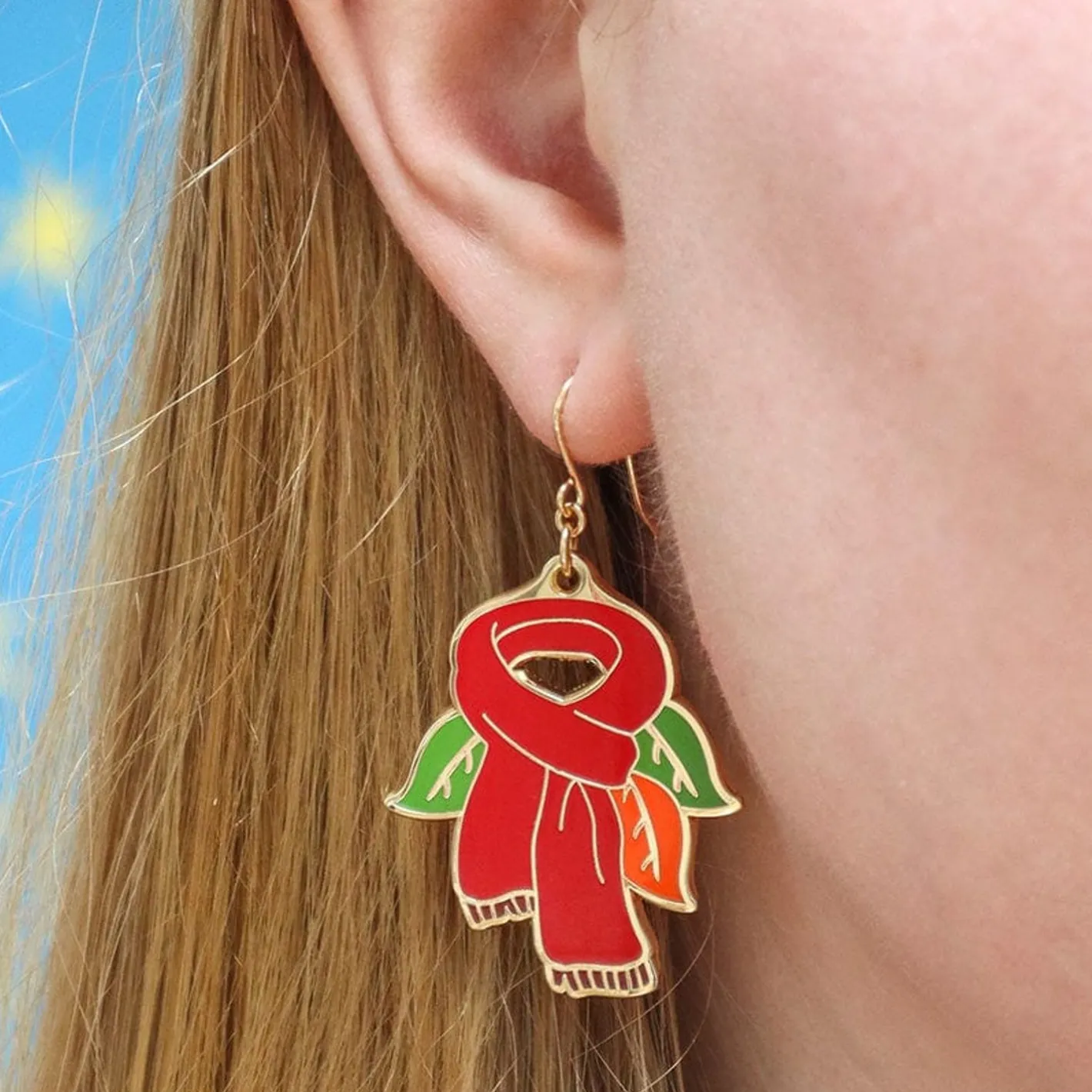 Erstwilder Scarf Souvenir Enamel Drop Earrings^ Enamel Earrings