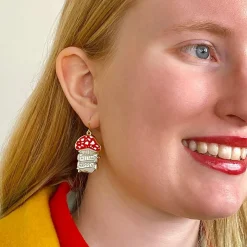 Erstwilder Shiitake Happens Enamel Drop Earrings^ Enamel Earrings