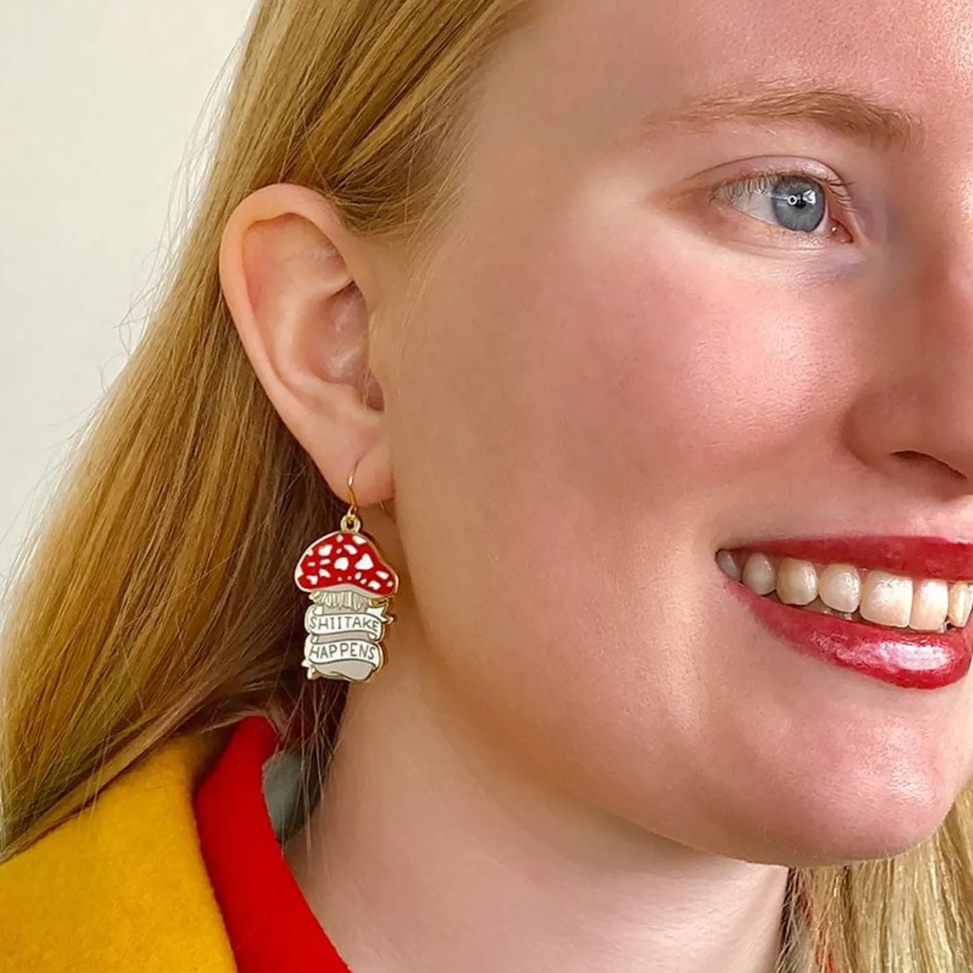 Erstwilder Shiitake Happens Enamel Drop Earrings^ Enamel Earrings