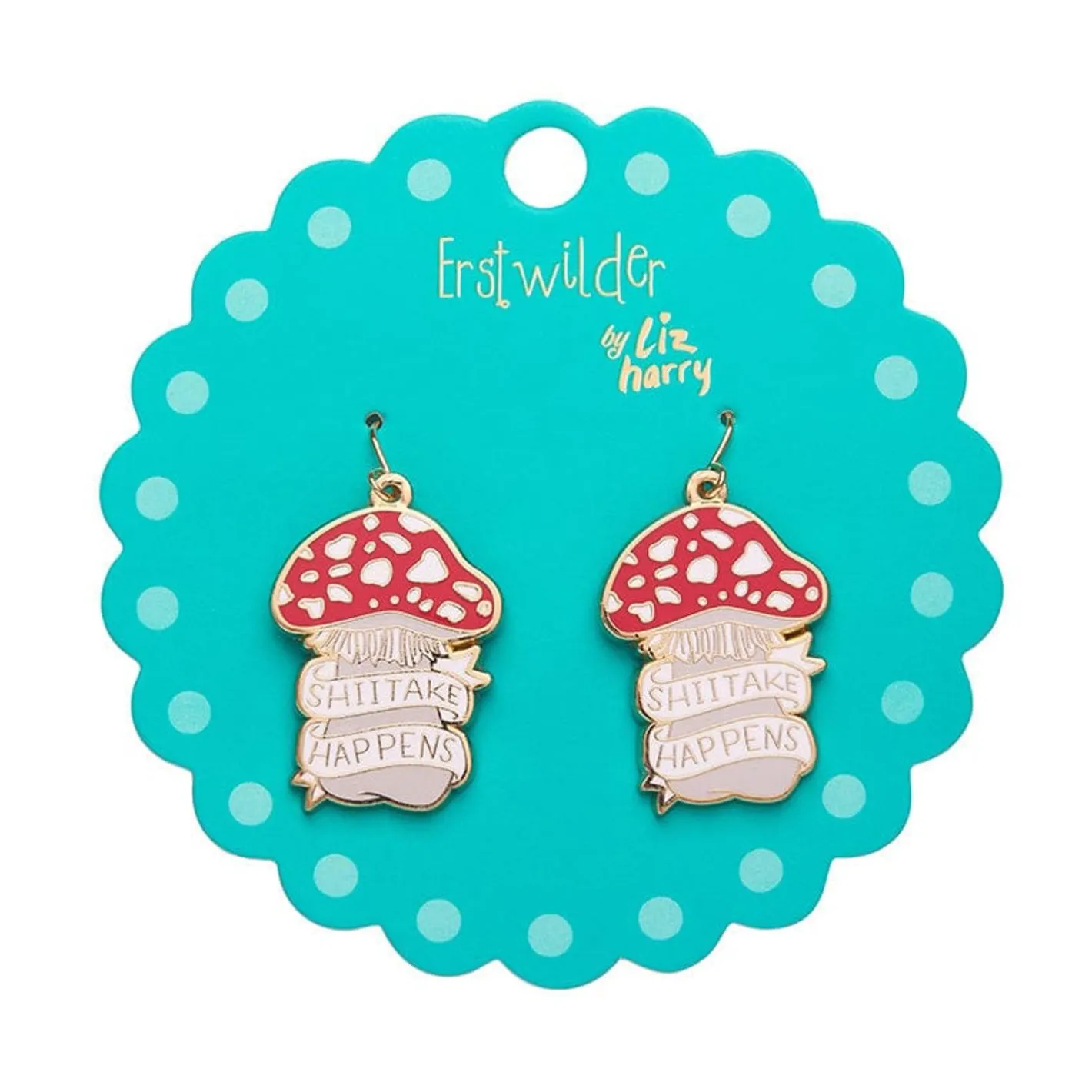 Erstwilder Shiitake Happens Enamel Drop Earrings^ Enamel Earrings