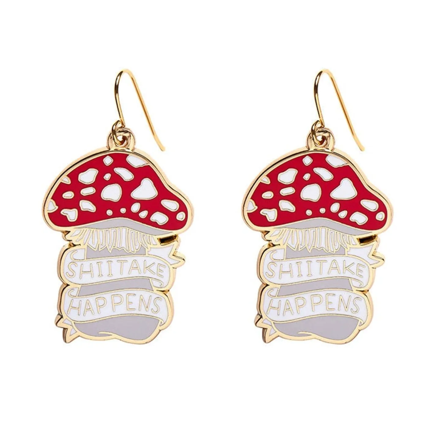 Erstwilder Shiitake Happens Enamel Drop Earrings^ Enamel Earrings