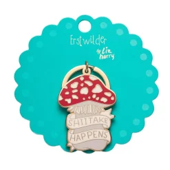 Erstwilder Shiitake Happens Enamel Key Charm^ Enamel Key Rings