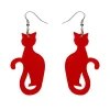 Erstwilder Sitting Cat Bubble Resin Drop Earrings - Red^ Essential Earrings
