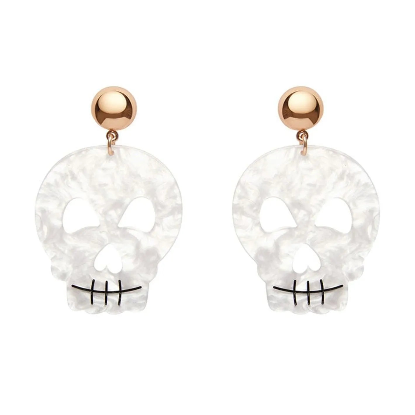 Erstwilder Skull Ripple Statement Earrings - White^ Essential Earrings
