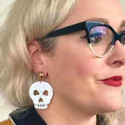Erstwilder Skull Ripple Statement Earrings - White^ Essential Earrings