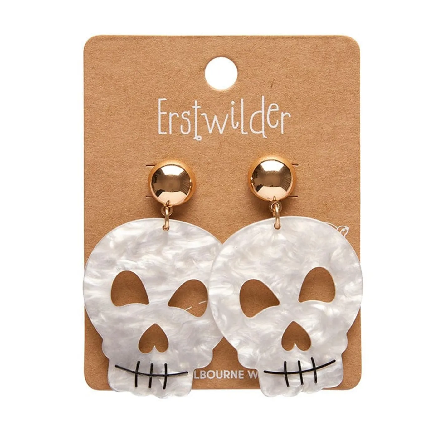 Erstwilder Skull Ripple Statement Earrings - White^ Essential Earrings