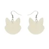 Erstwilder Solid Cat Head Ripple Resin Drop Earrings - White^ Essential Earrings