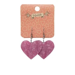 Erstwilder Solid Heart Ripple Resin Drop Earrings - Mauve^ Essential Earrings