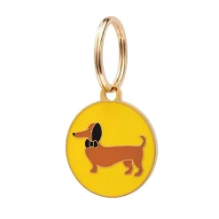 Erstwilder Spiffy The Sausage Dog Enamel Pet Charm^ Enamel Key Rings