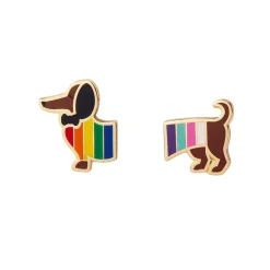 Erstwilder Spiffy The Supportive Dog Enamel Earrings^ Enamel Earrings