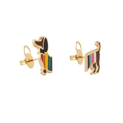 Erstwilder Spiffy The Supportive Dog Enamel Earrings^ Enamel Earrings