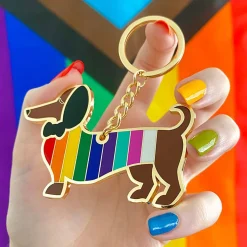 Erstwilder Spiffy The Supportive Dog Enamel Key Ring^ Enamel Key Rings