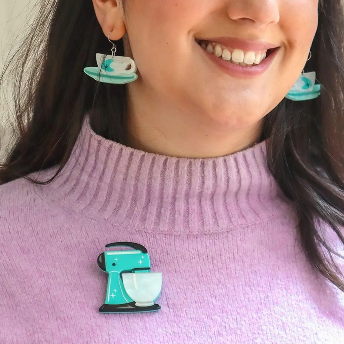 Erstwilder Spin Me Right Round Brooch - Teal^ Brooches