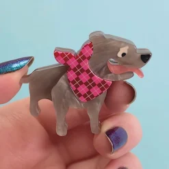 Erstwilder Staffy Stan Mini Brooch^ Brooches