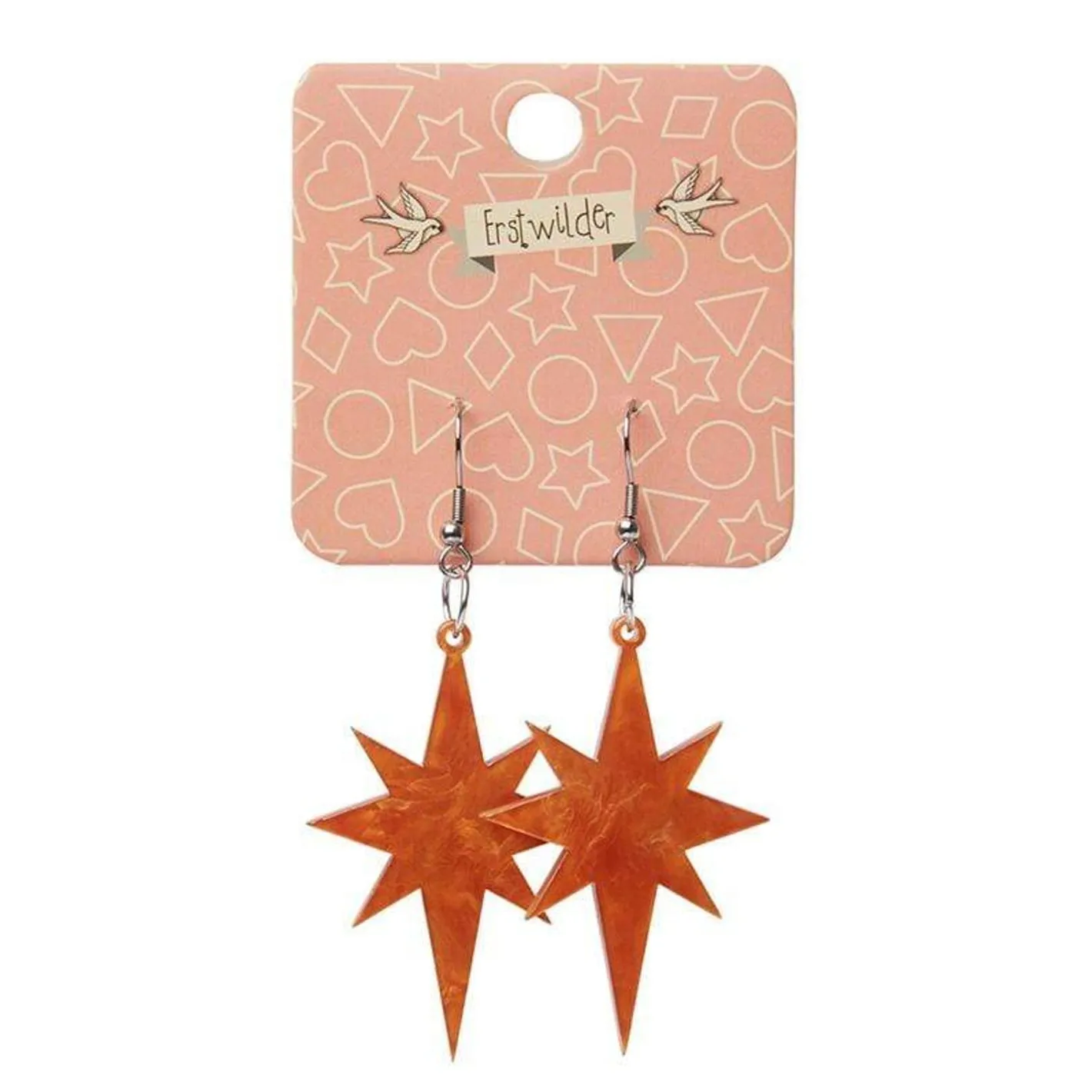 Erstwilder Starburst Ripple Resin Drop Earrings - Orange^ Essential Earrings