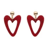 Erstwilder Statement Glitter Ripple Resin Heart Drop Earrings - Red^ Essential Earrings