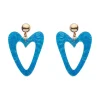 Erstwilder Statement Glitter Ripple Heart Drop Earrings - Aqua^ Essential Earrings