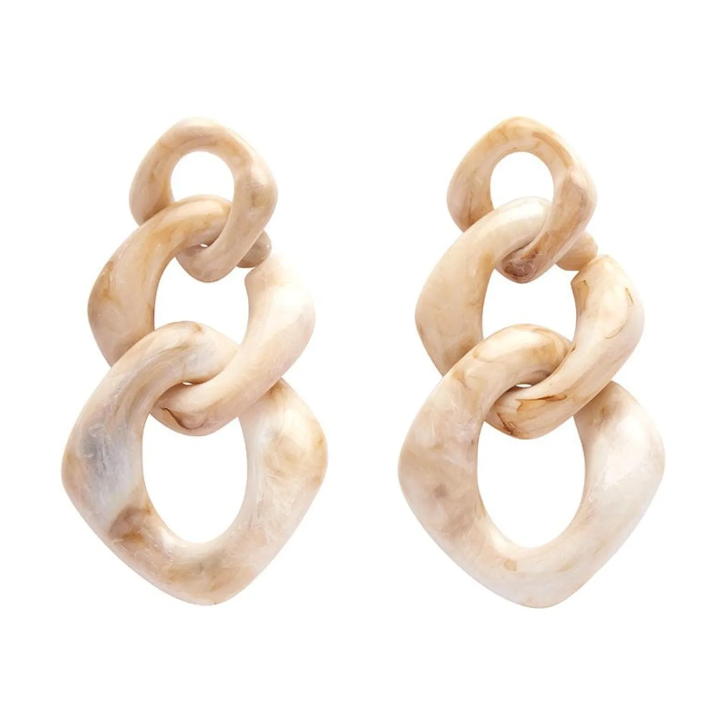 Erstwilder Statement Marble Chain Earrings - Cream^ Essential Earrings