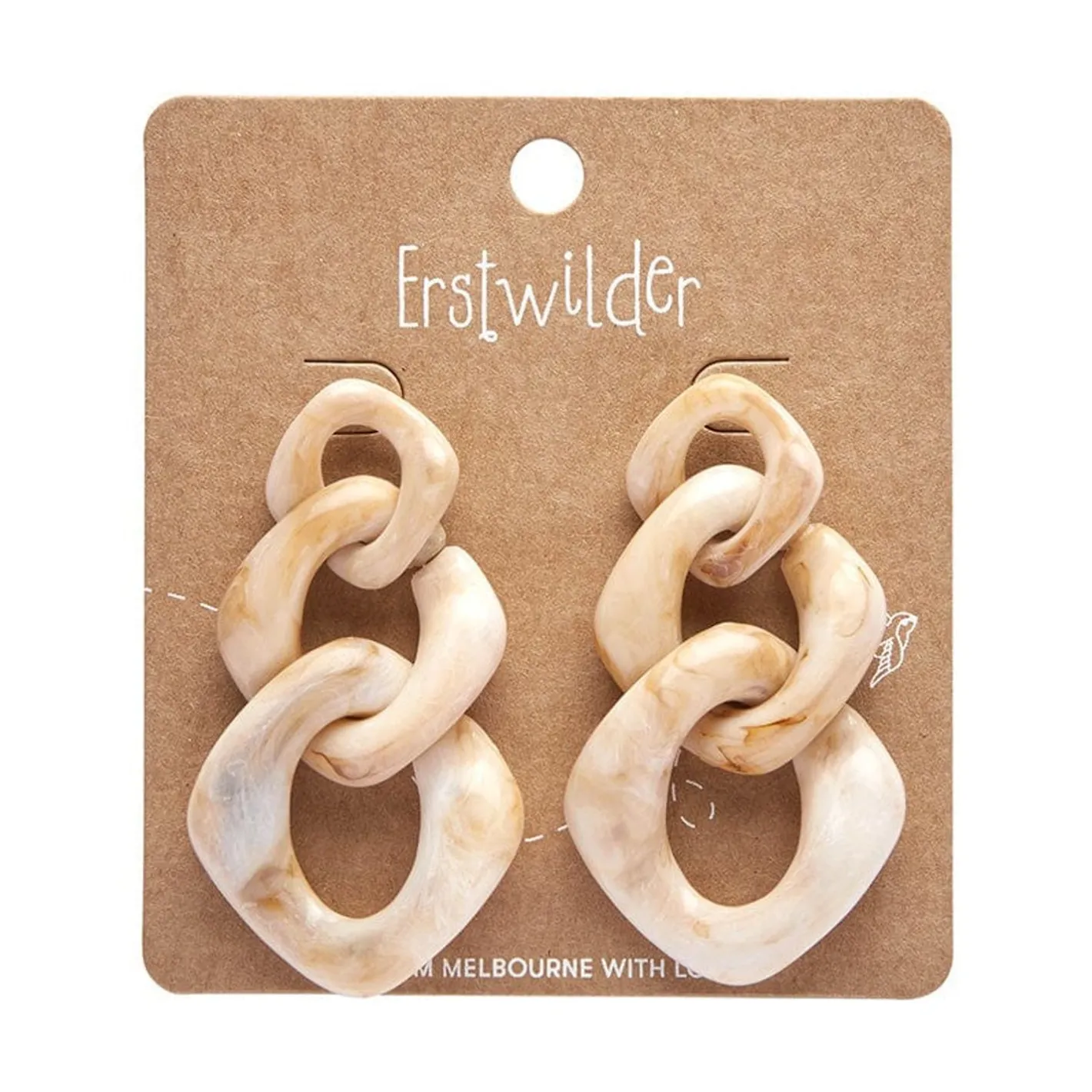 Erstwilder Statement Marble Chain Earrings - Cream^ Essential Earrings