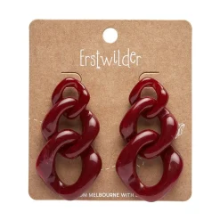 Erstwilder Statement Marble Chain Earrings - Ruby Red^ Essential Earrings