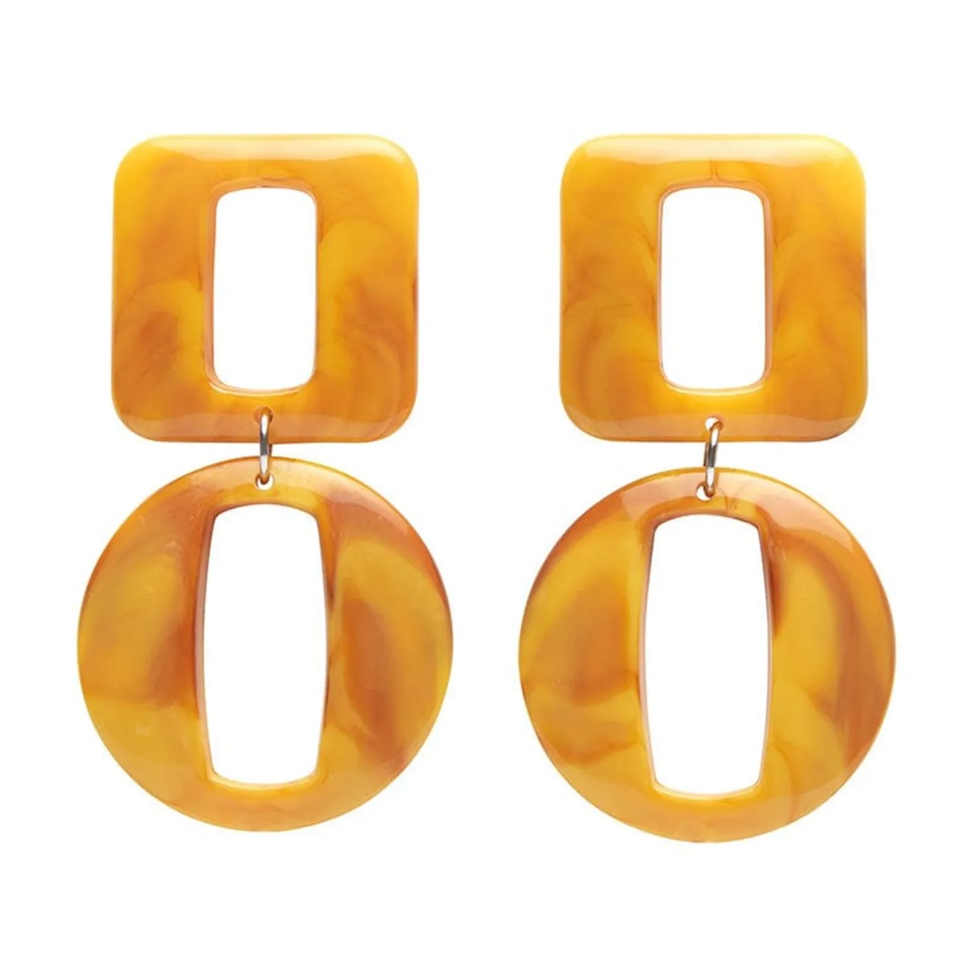 Erstwilder Statement Marble Chunky Drop Earrings - Mustard^ Essential Earrings