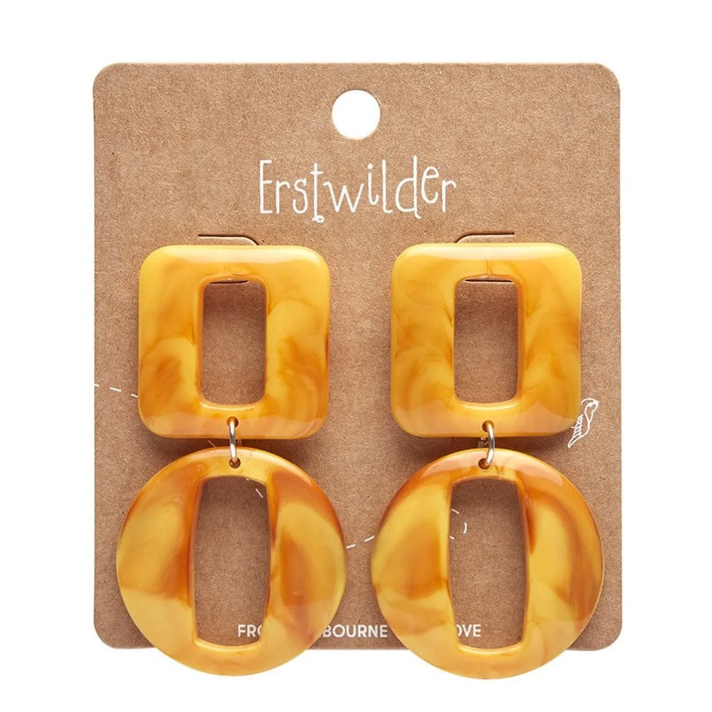 Erstwilder Statement Marble Chunky Drop Earrings - Mustard^ Essential Earrings