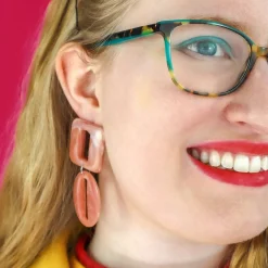 Erstwilder Statement Marble Chunky Drop Earrings - Pink^ Essential Earrings