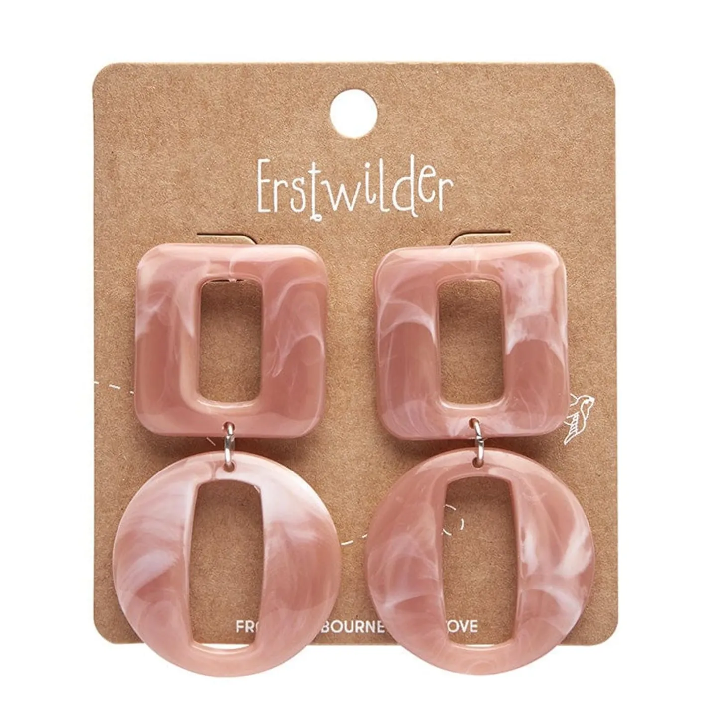 Erstwilder Statement Marble Chunky Drop Earrings - Pink^ Essential Earrings