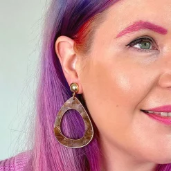 Erstwilder Statement Marble Resin Tear Drop Earrings - Brown^ Essential Earrings