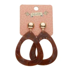 Erstwilder Statement Marble Resin Tear Drop Earrings - Brown^ Essential Earrings