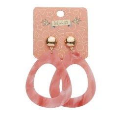 Erstwilder Statement Marble Resin Tear Drop Earrings - Coral^ Essential Earrings
