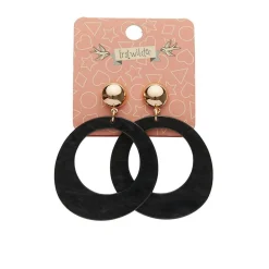 Erstwilder Statement Ripple Resin Circle Drop Earrings - Black^ Essential Earrings