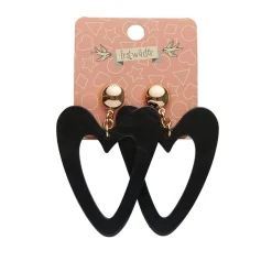 Erstwilder Statement Ripple Resin Heart Drop Earrings - Black^ Essential Earrings
