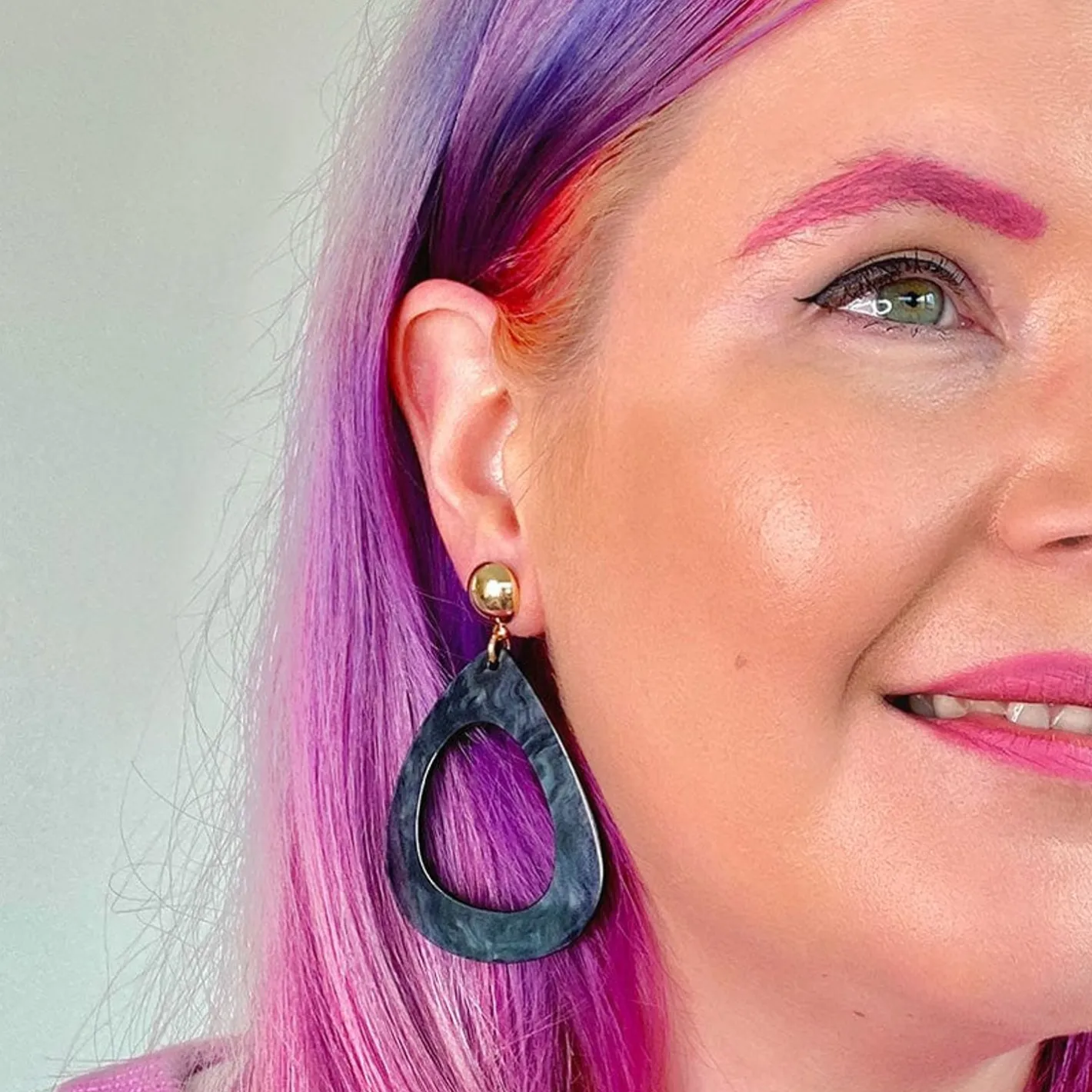 Erstwilder Statement Ripple Resin Tear Drop Earrings - Black^ Essential Earrings