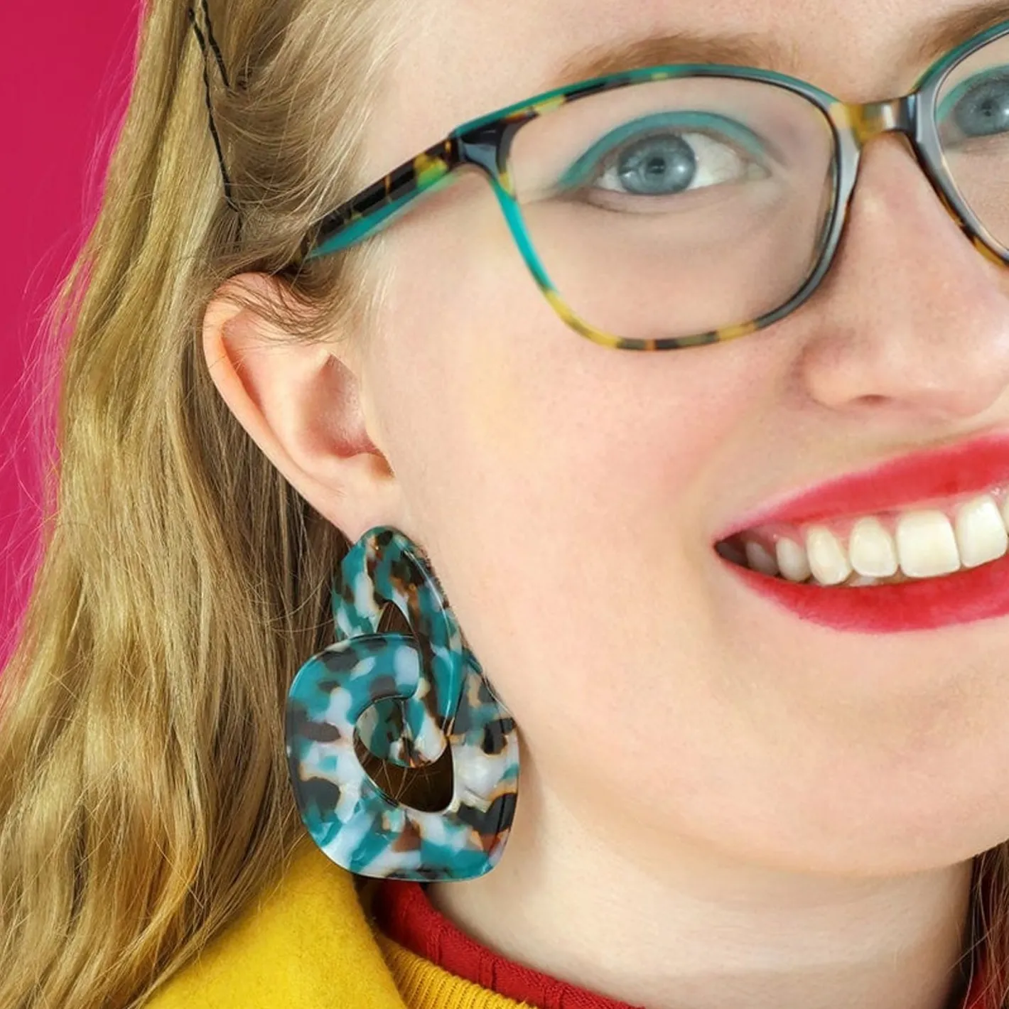 Erstwilder Statement Tort Chunky Chain Earrings - Blue^ Essential Earrings