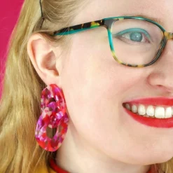 Erstwilder Statement Tort Chunky Chain Earrings - Pink^ Essential Earrings