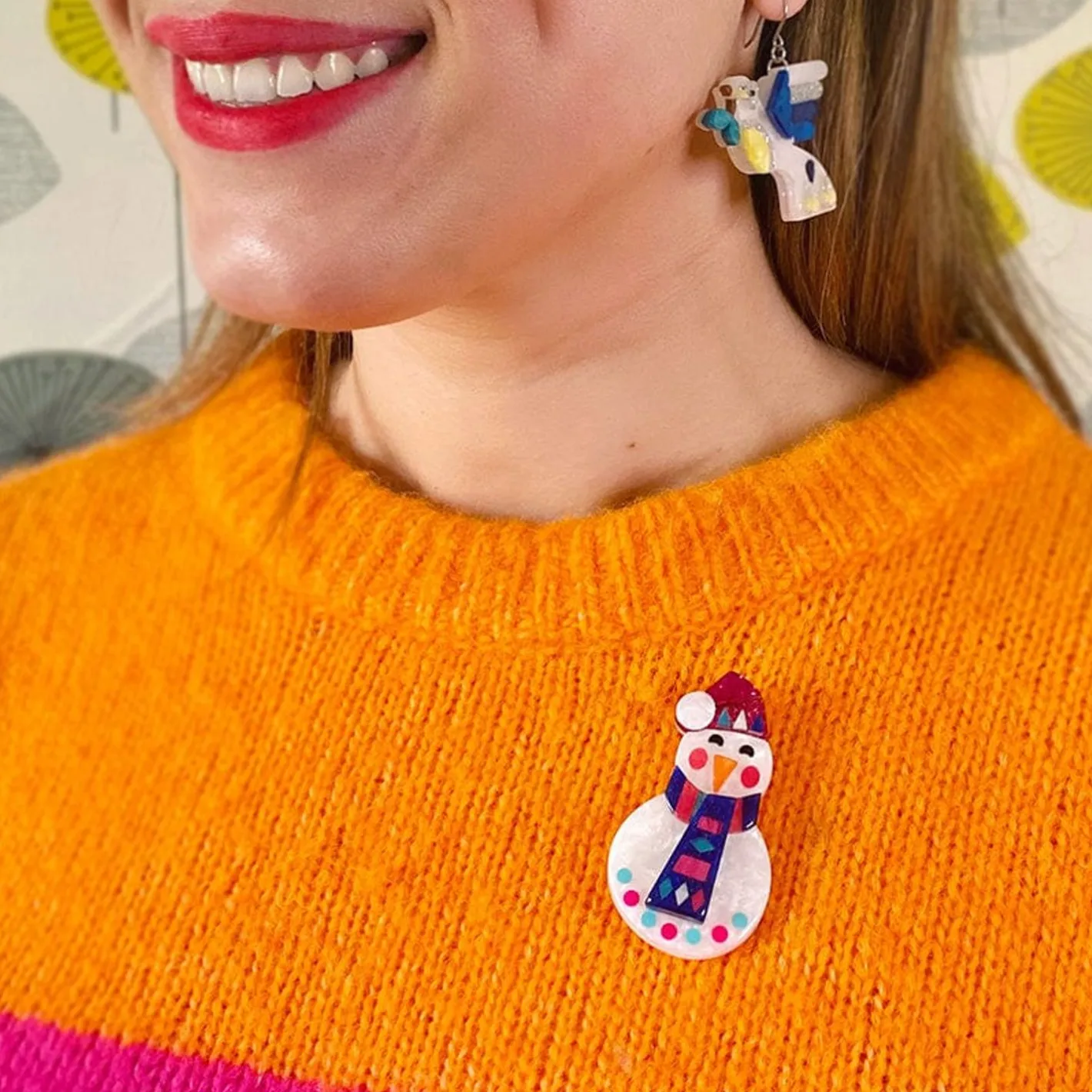Erstwilder Stay Frosty, Snowman Brooch^ Brooches