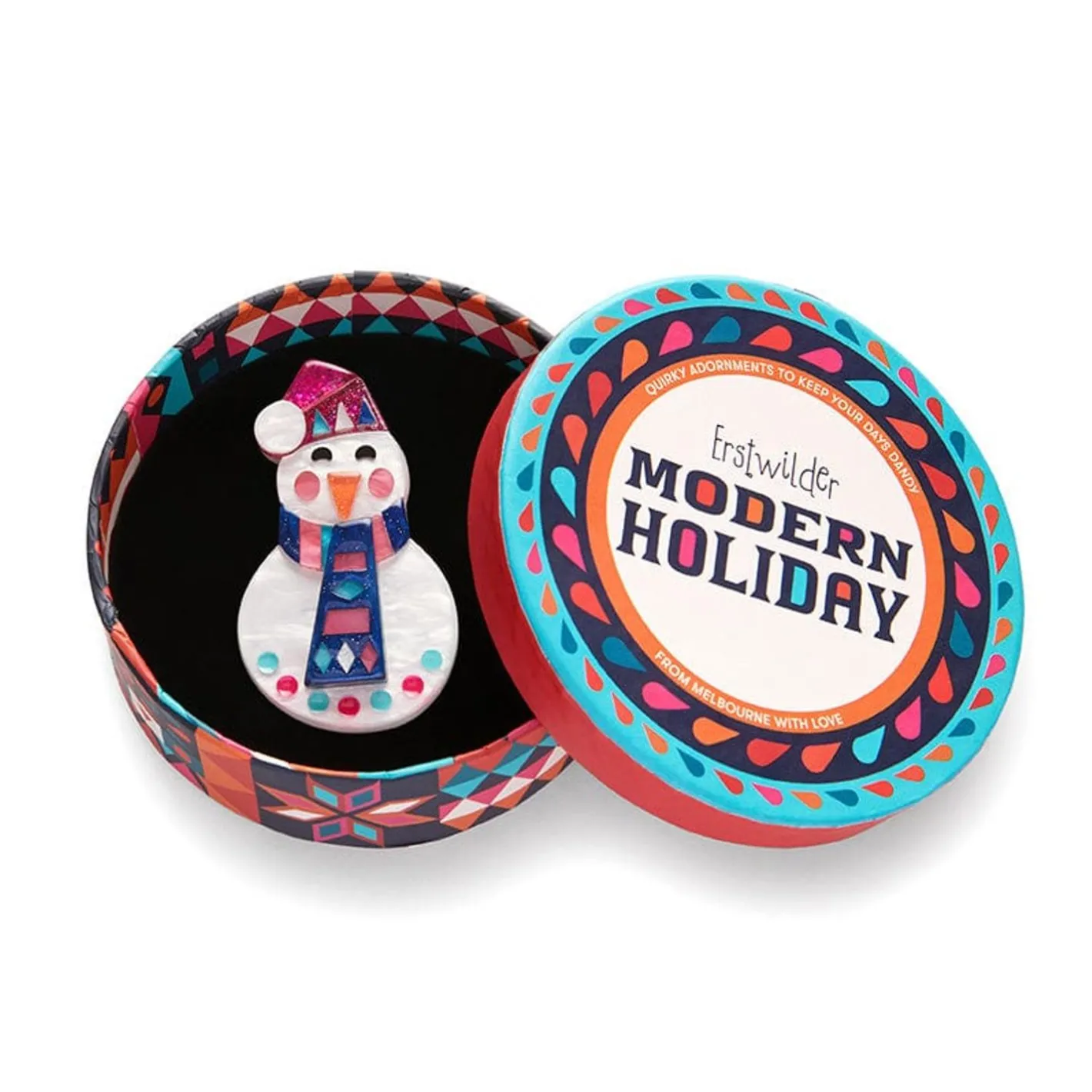 Erstwilder Stay Frosty, Snowman Brooch^ Brooches