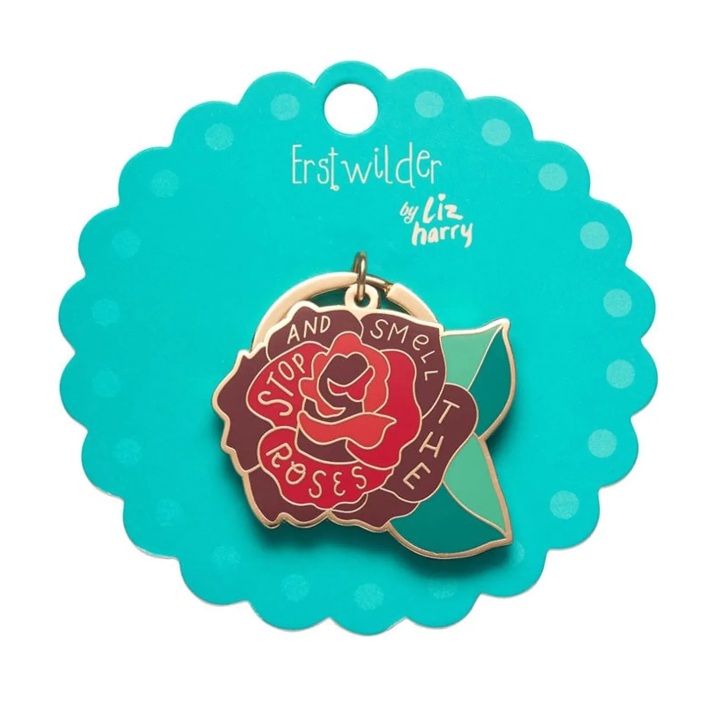 Erstwilder Stop And Smell The Roses Enamel Key Charm^ Enamel Key Rings
