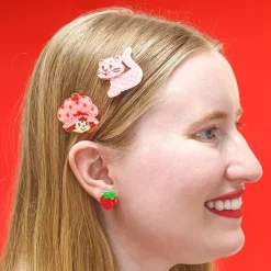 Erstwilder Strawberries And Custard Hair Clips Set - 2 Piece^ Hair Clips & Claws